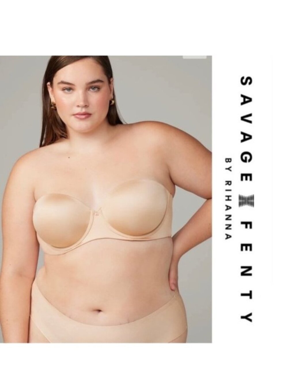 Savage X Fenty | "Honey Nude" Microfiber Strapless Bra | Size 40DD